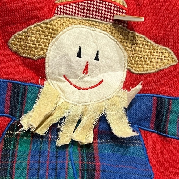 Vintage Scarecrow Halloween Pumpkin Fall Trick or Treat 1980s Sweatshirt - Picture 6 of 7